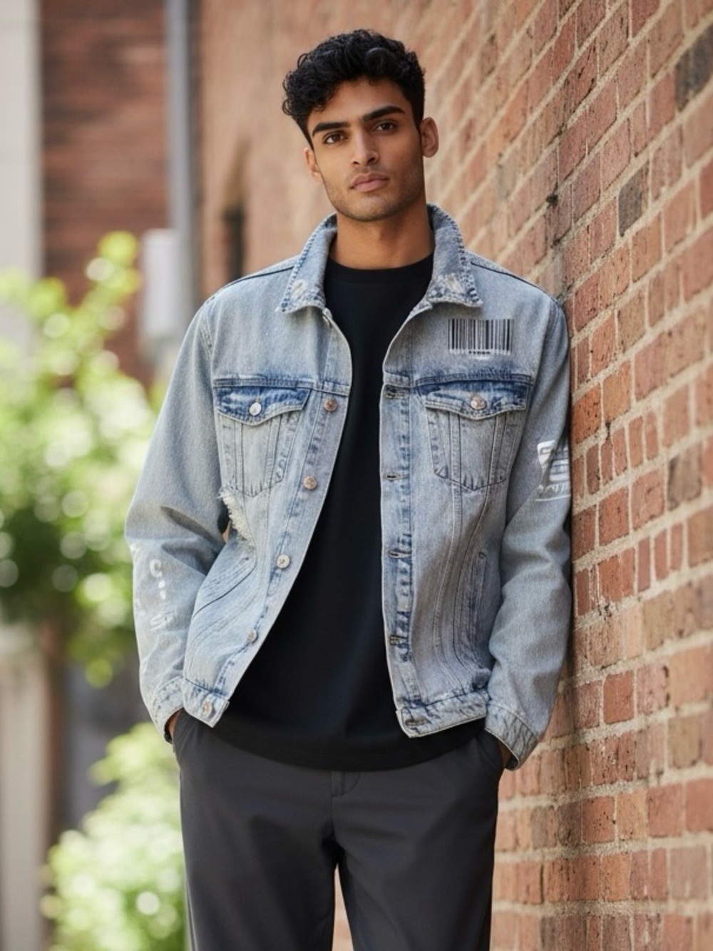 Zara Men's Denim Jacket Size XL, Light Wash